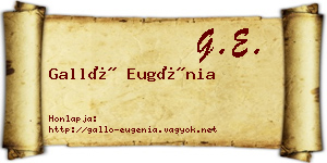 Galló Eugénia névjegykártya